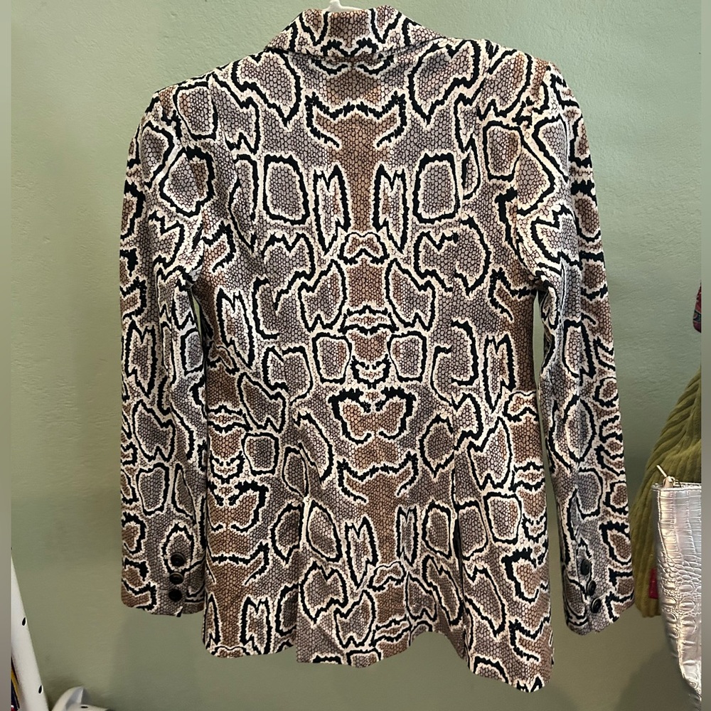 Cabi Python Snake-Print Blazer With Shoulder Pads… - image 2